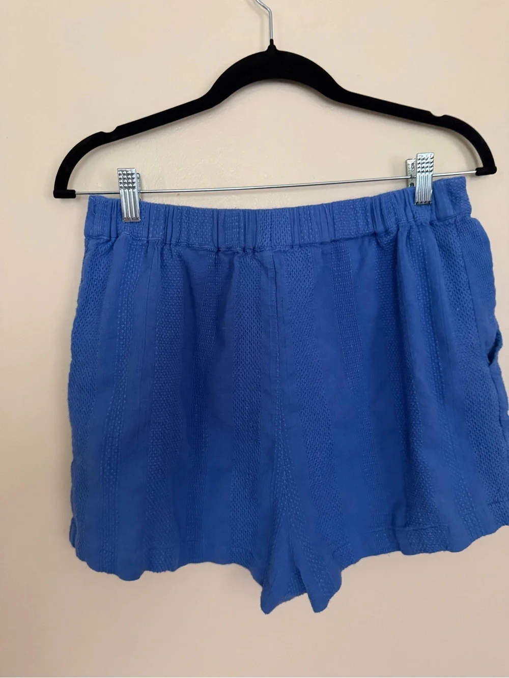 Free People Blue Textured Two-Piece Loungewear Set